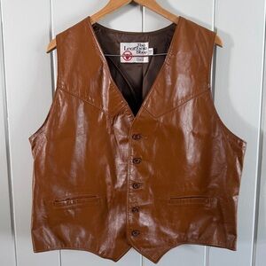 Vintage Sears Leather Shop Brown Leather Vest Men’s 50R